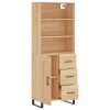 Skříň highboard dub sonoma 69,5 x 34 x 180 cm kompozitní dřevo 3190048