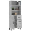 Skříň highboard betonově šedá 69,5x34x180 cm kompozitní dřevo 3190049