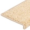 Schodové rohože 10 ks 65 x 21 x 4 cm krémové s obdélníkovým okrajem 149823