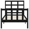 Rám postele s čelem černý Small Single masivní dřevo 3192065