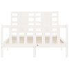 Rám postele s čelem bílý Small Double masivní dřevo 3192787