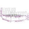 Rám postele s čelem bílý King Size masivní dřevo 3193082