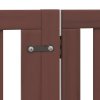 Zábrana pro psy s dvířky skládací 12 panelů hnědá 960 cm topol 3155696