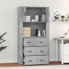 Skříň highboard betonově šedá kompozitní dřevo 3185387
