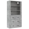 Skříň highboard betonově šedá kompozitní dřevo 3185395