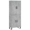 Skříň highboard betonově šedá 69,5x34x180 cm kompozitní dřevo 3195703