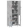 Skříň highboard betonově šedá 69,5x34x180 cm kompozitní dřevo 3195711