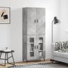 Skříň highboard betonově šedá 69,5x34x180 cm kompozitní dřevo 3195751