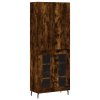 Skříň highboard kouřový dub 69,5 x 34 x 180 cm kompozitní dřevo 3195752