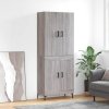 Skříň highboard šedá sonoma 69,5 x 34 x 180 cm kompozitní dřevo 3195793