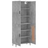 Skříň highboard betonově šedá 69,5x34x180 cm kompozitní dřevo 3195807