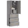 Skříň highboard šedá sonoma 69,5 x 34 x 180 cm kompozitní dřevo 3195833
