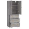 Skříň highboard šedá sonoma 69,5 x 34 x 180 cm kompozitní dřevo 3195833