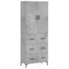Skříň highboard betonově šedá 69,5x34x180 cm kompozitní dřevo 3195847