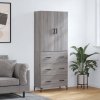 Skříň highboard šedá sonoma 69,5 x 34 x 180 cm kompozitní dřevo 3195849