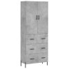 Skříň highboard betonově šedá 69,5x34x180 cm kompozitní dřevo 3195855
