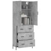 Skříň highboard betonově šedá 69,5x34x180 cm kompozitní dřevo 3195855