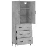 Skříň highboard betonově šedá 69,5x34x180 cm kompozitní dřevo 3195855