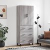 Skříň highboard šedá sonoma 69,5 x 34 x 180 cm kompozitní dřevo 3195873
