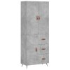Skříň highboard betonově šedá 69,5x34x180 cm kompozitní dřevo 3195879