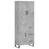 Skříň highboard betonově šedá 69,5x34x180 cm kompozitní dřevo 3195927