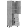 Skříň highboard betonově šedá 69,5x34x180 cm kompozitní dřevo 3195927