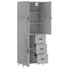 Skříň highboard betonově šedá 69,5x34x180 cm kompozitní dřevo 3195935