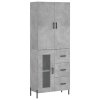 Skříň highboard betonově šedá 69,5x34x180 cm kompozitní dřevo 3195967