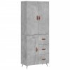 Skříň highboard betonově šedá 69,5x34x180 cm kompozitní dřevo 3195991