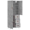 Skříň highboard betonově šedá 69,5x34x180 cm kompozitní dřevo 3195991