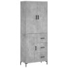 Skříň highboard betonově šedá 69,5x34x180 cm kompozitní dřevo 3196015