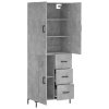 Skříň highboard betonově šedá 69,5x34x180 cm kompozitní dřevo 3196015