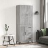 Skříň highboard šedá sonoma 69,5 x 34 x 180 cm kompozitní dřevo 3196017