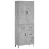 Skříň highboard betonově šedá 69,5x34x180 cm kompozitní dřevo 3196031