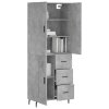 Skříň highboard betonově šedá 69,5x34x180 cm kompozitní dřevo 3196031