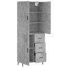 Skříň highboard betonově šedá 69,5x34x180 cm kompozitní dřevo 3196031