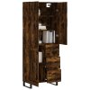 Skříň highboard kouřový dub 69,5 x 34 x 180 cm kompozitní dřevo 3196040