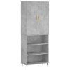 Skříň highboard betonově šedá 69,5x34x180 cm kompozitní dřevo 3196055