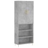 Skříň highboard betonově šedá 69,5x34x180 cm kompozitní dřevo 3196063