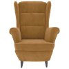Křeslo ušák se stoličkou hnědé samet 3115939