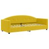 Válenda s přistýlkou a matracemi žlutá 80 x 200 cm samet 3197323