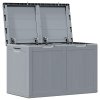 Zahradní úložný box 180 l šedý PP vzhled dřeva 151234