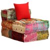 3místný modulární pouf patchwork textil 244983