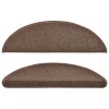 Schodové rohože 15 ks 56 x 17 x 3 cm kávově hnědé, půlkulaté 133880