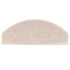 Schodové rohože 15 ks 65 x 24 x 4 cm béžové, půlkulaté, velké 133890