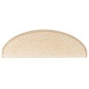 Schodové rohože 10 ks 65 x 21 x 4 cm krémové, půlkulaté, velké 149807
