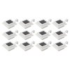 Zahradní solární lampy 12 ks LED čtvercové 12 cm bílé 277137