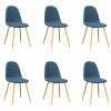 Jídelní židle 6 ks modré samet 3082869