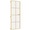 Interiérové dveře úzké zlaté 76x201,5 cm tvrzené sklo a hliník 155140