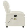 Elektrické masážní polohovací křeslo krémové samet 3204298
